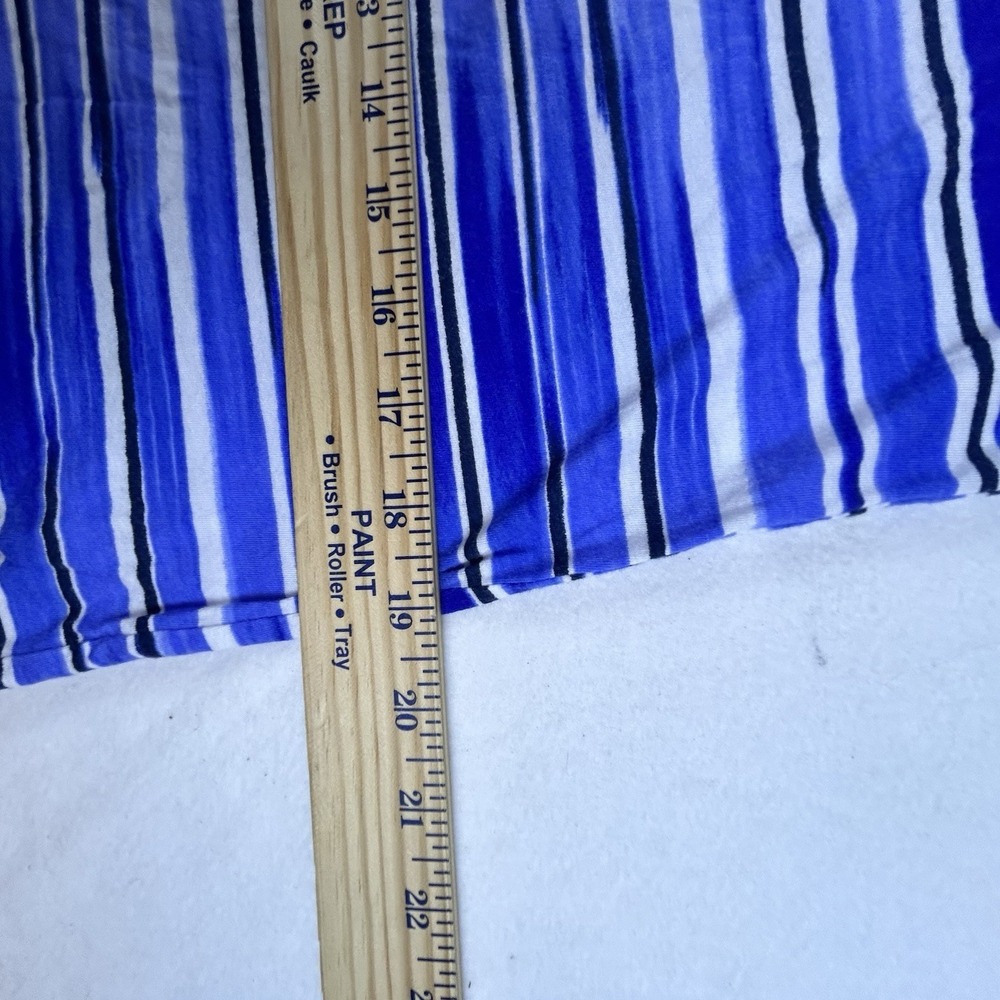 Ann Taylor Women's Blue Striped Cap Sleeve Tie Back Scoop Neck L Coastal Style - Picture 5 of 8
